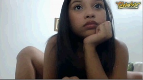 Cute latina teen with huge tits masturbating