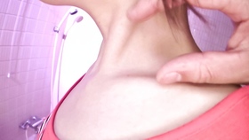 Amateur Miura Kana with tiny tits gets a hot back rub under the shower